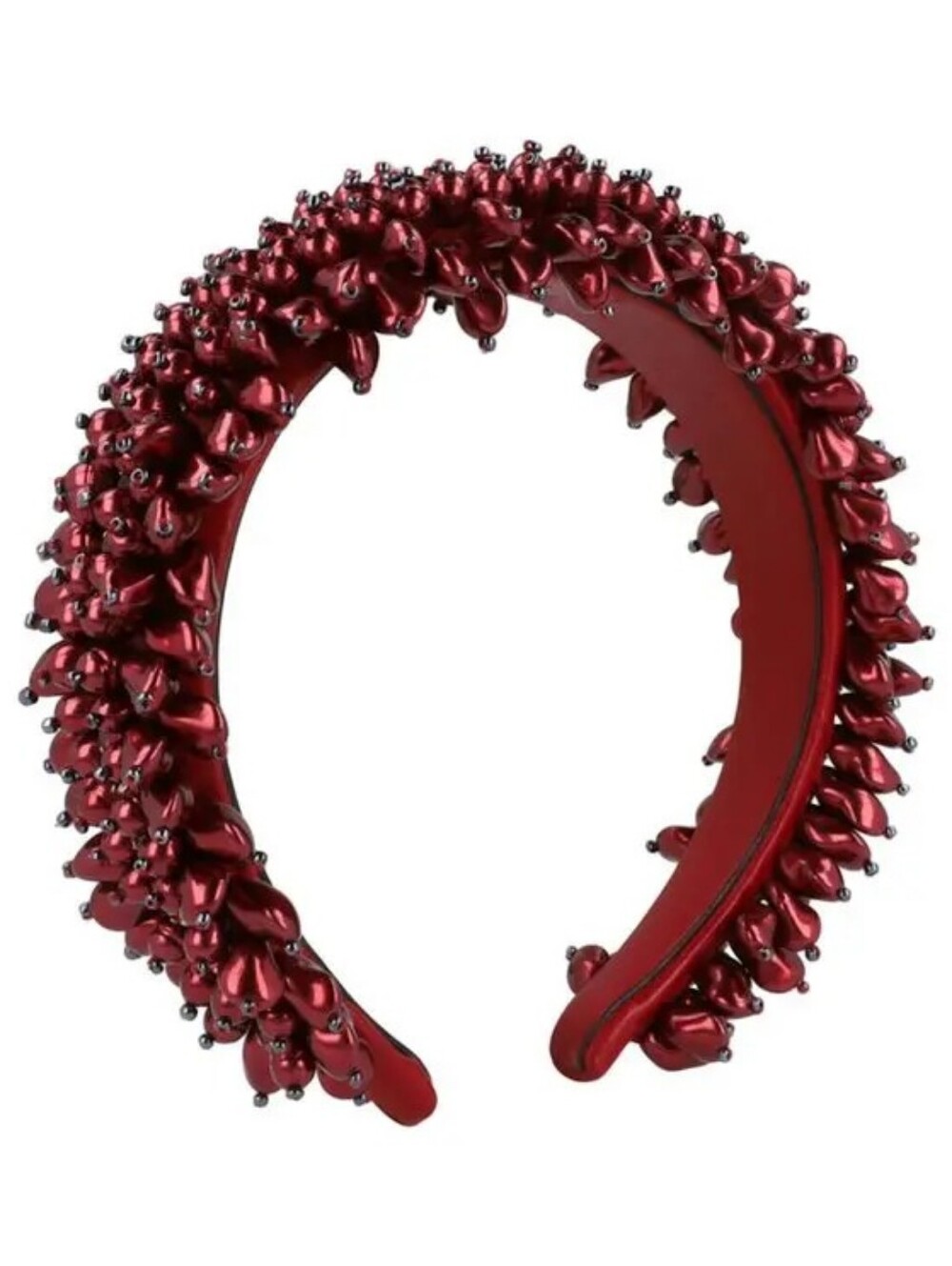 Gucci M Pearl Pomegranate Crystal Headband Haute Couture Red Hair Accessory RARE